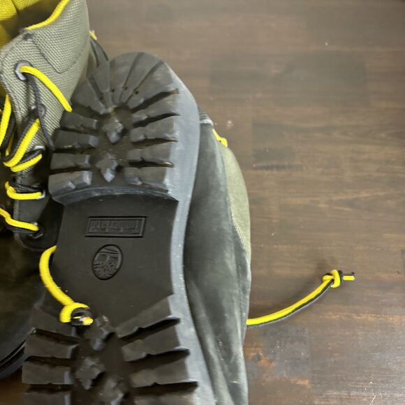 Timberland Premium 6 in Waterproof Boots - Boys Size 7 Black Grey Yellow - Picture 14 of 16